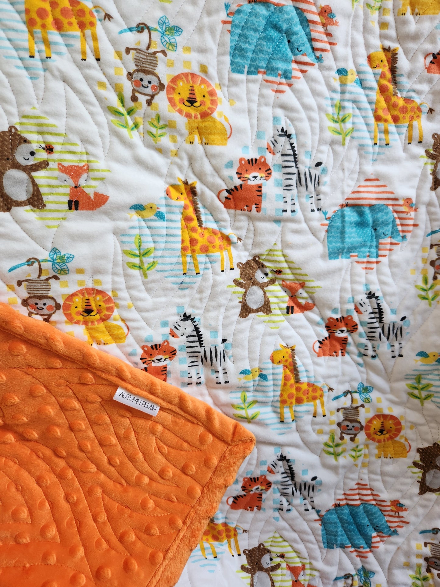 Baby Jungle Animals with Minky Binding